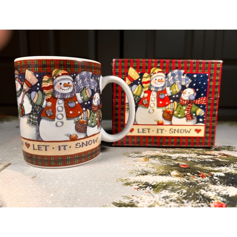 Lang  "Let it Snow" Collector Mug 1997 Snowman w/Box
